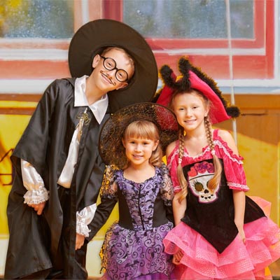 Little kids enjoying the pumpkin patch at the Ohio Railway Museum's Pumpkin Patch Express